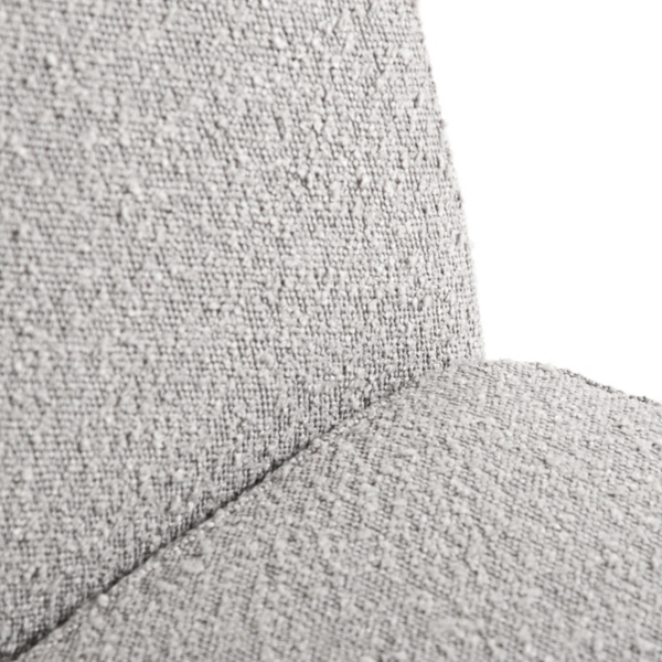 Light Gray Boucle Skirted Dining Chair