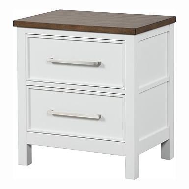 Sun Bleached Braided Rattan Nightstand