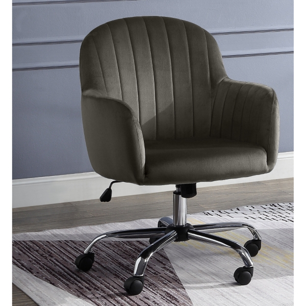 Brown Upholstered Curved Maddy Office Chair