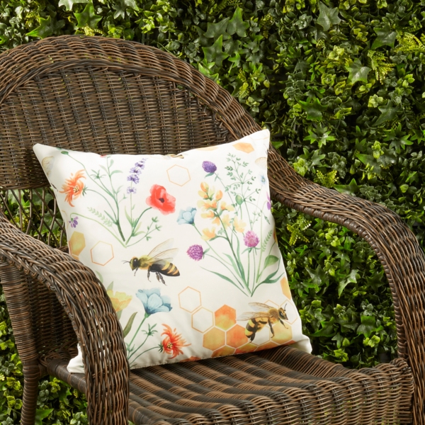 Bright Bumble Bee Outdoor Pillow