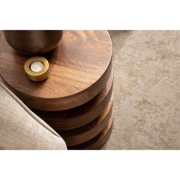 Olivia Walnut Brown Accent Table