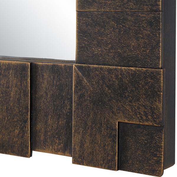 Distressed Bronze Layered Frame Wall Mirror