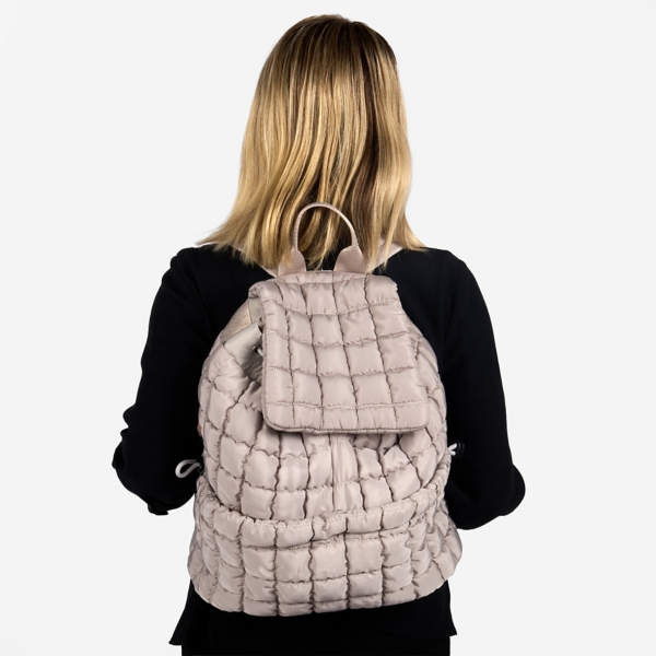 Gray Puffy Backpack