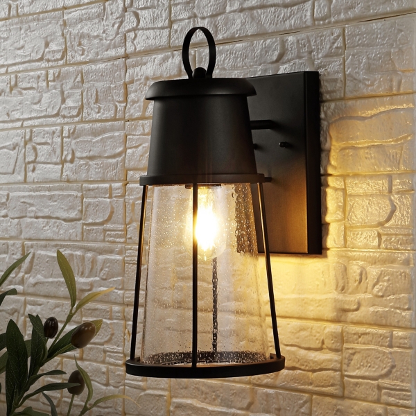Laela Black Outdoor Wall Sconces, Set of 2