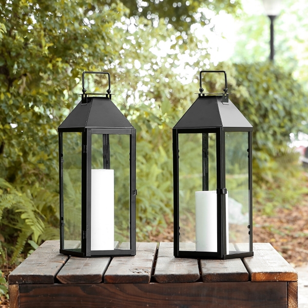 Lirio Black Outdoor Lanterns, Set of 2