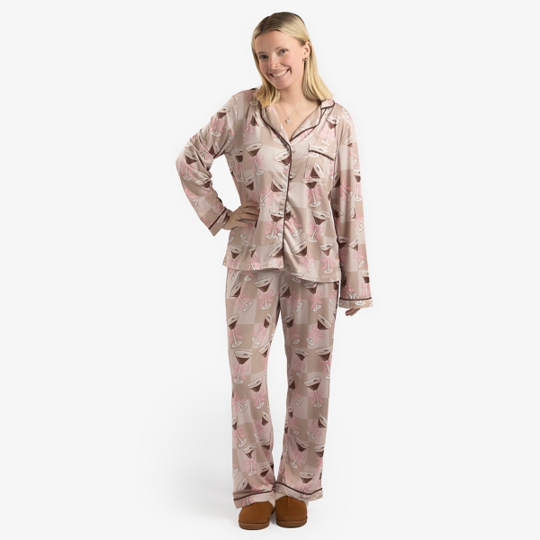 Checkered Espresso Martini XL Pajama Set