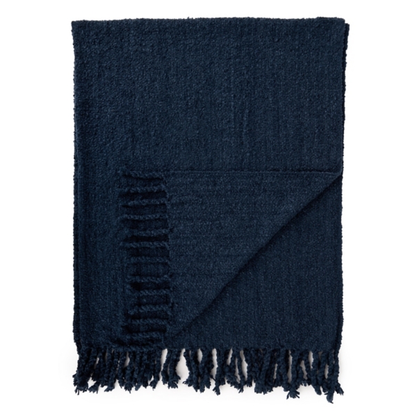 Navy Woven Boucle Throw | Kirklands Home