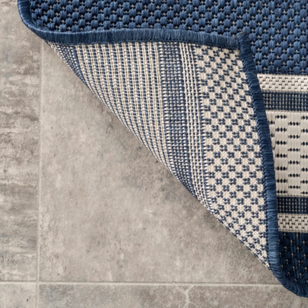 Navy Romy Striped Indoor/Outdoor Area Rug, 6x9