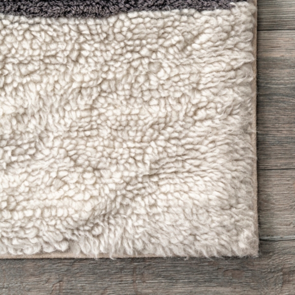Striped Wool Machine Washable Area Rug, 4x6