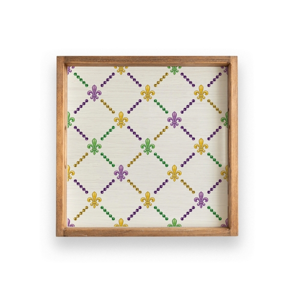 Purple and Gold Fleur De Lis Serving Tray | Kirklands Home