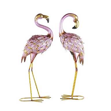Pink Iridescent LED Lawn Flamingo