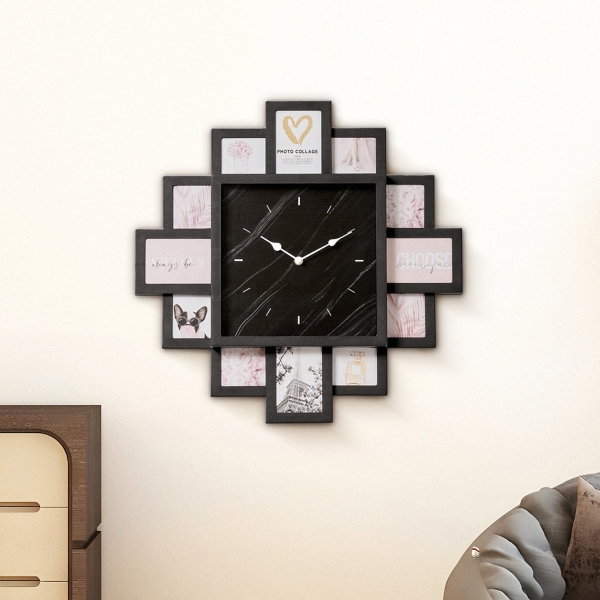 Black Collage Frame Wall Clock