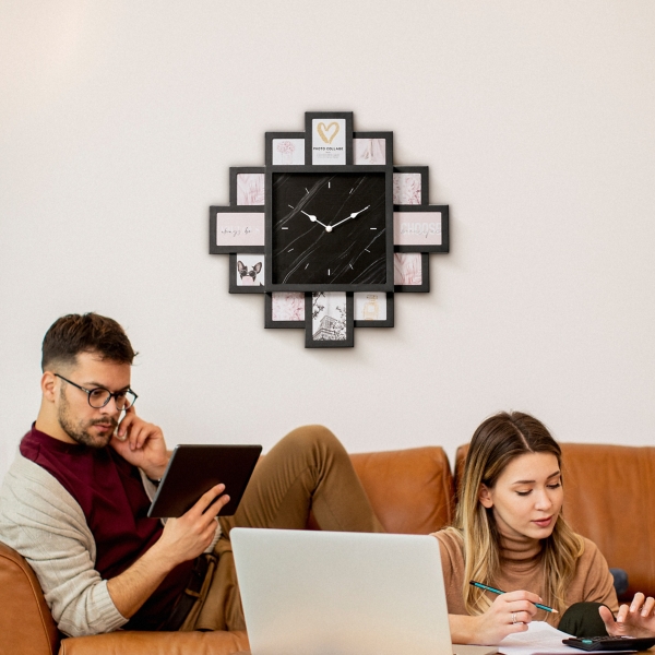 Black Collage Frame Wall Clock