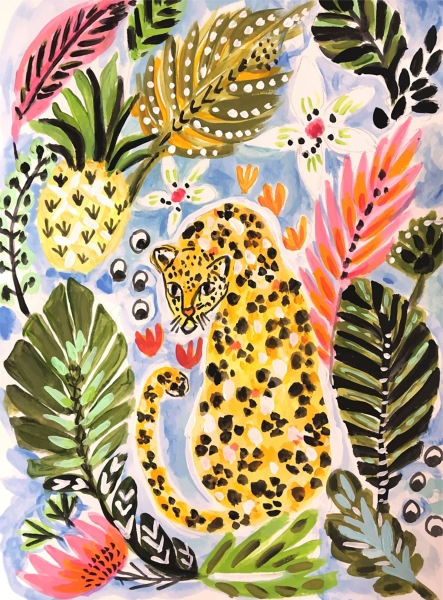 Jungle Cat Garden Framed Art Print