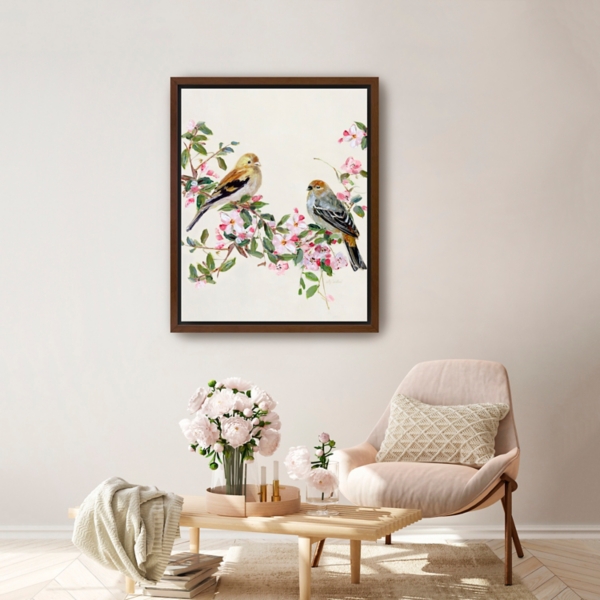 Songbird Duo II Framed Canvas Art Print, 26x32