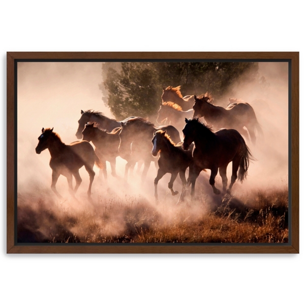 Running Wild Horses Framed Canvas Art Print, 48x32