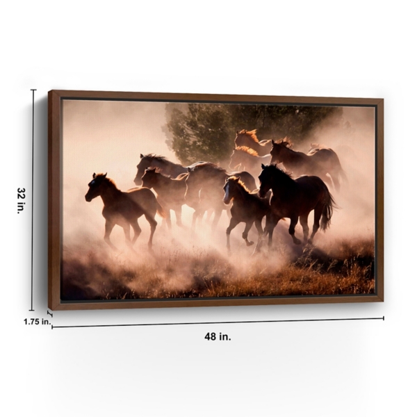Running Wild Horses Framed Canvas Art Print, 48x32