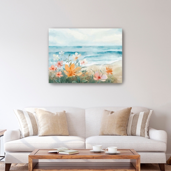 Floral By The Beach Canvas Art Print, 40x30