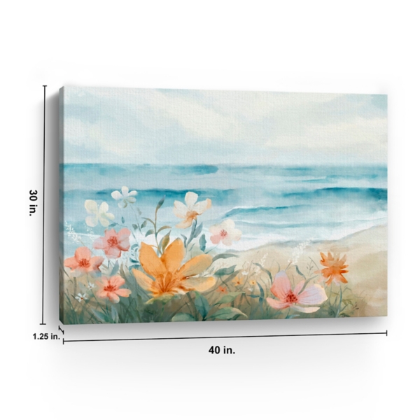Floral By The Beach Canvas Art Print, 40x30