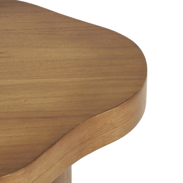 Modern Shaped Brown Wood Accent Table