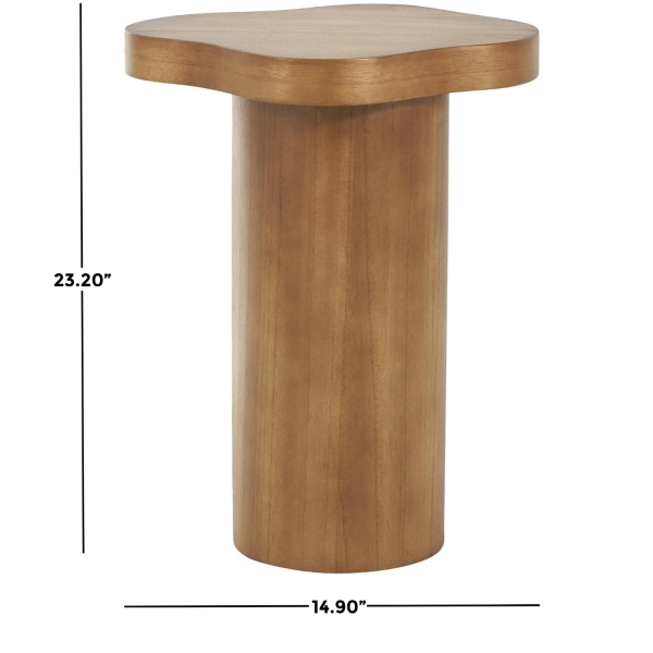 Modern Shaped Brown Wood Accent Table