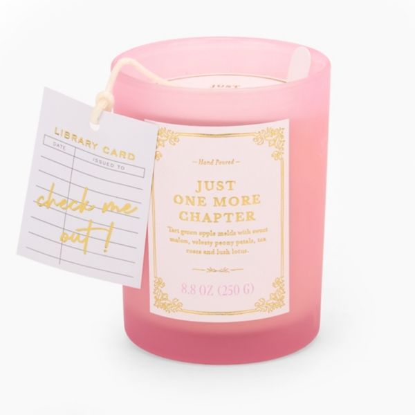 One More Chapter Book Lover Jar Candle, Pink, 4.2H x 3.1 , Glass | Kirkland's Home