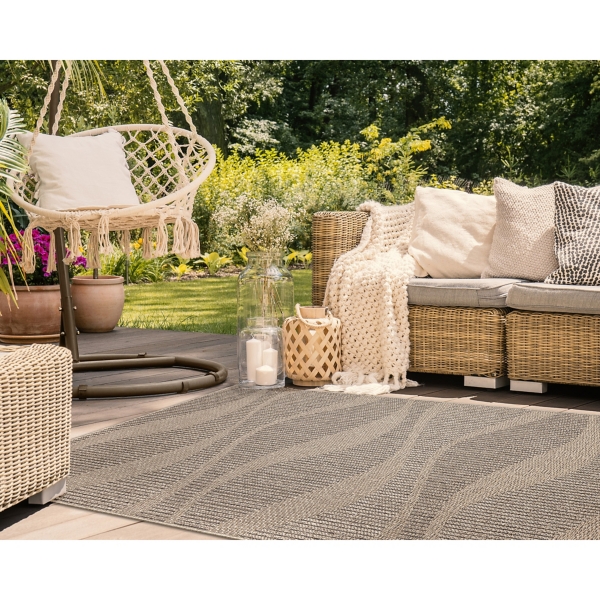 Taupe Rolling Hills Indoor/Outdoor Area Rug