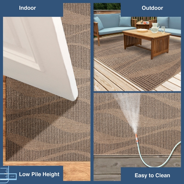 Taupe Rolling Hills Indoor/Outdoor Area Rug