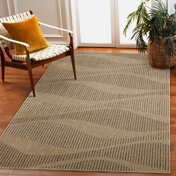 Taupe Rolling Hills Indoor/Outdoor Area Rug, 6x9