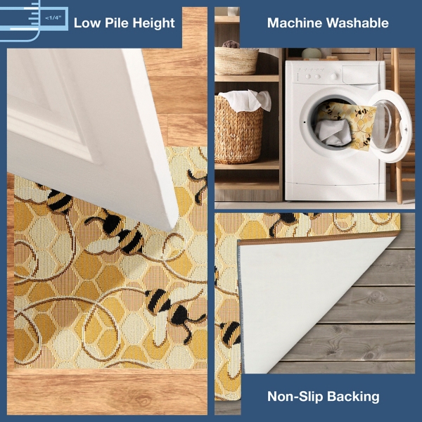 Honeycomb Bees Indoor/Outdoor Accent Rug