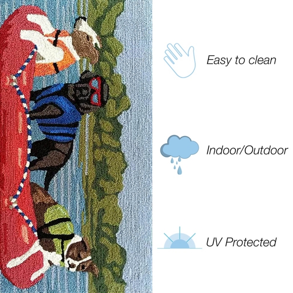 Pups Ahoy Indoor/Outdoor Accent Rug, 2x3