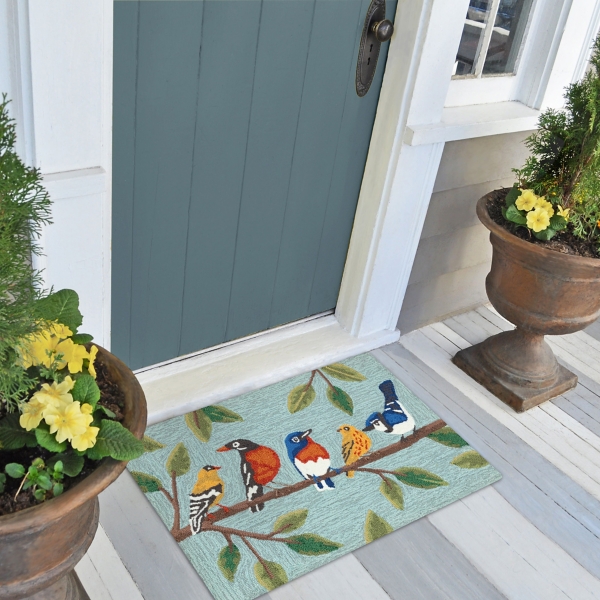 Blue Bird Choir Indoor/Outdoor Accent Rug