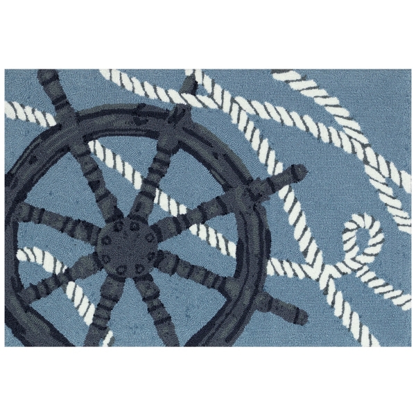 Blue Marine Helm Indoor/Outdoor Accent Rug, 1x2