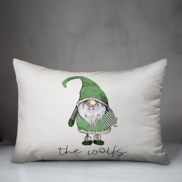 Shamrocks and a Gnome Personalized Pillow