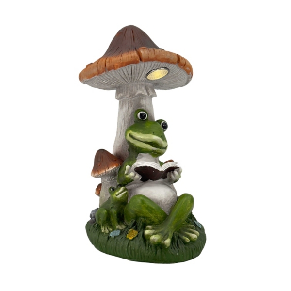 Solar Light Reading Frog Garden Statue | Kirklands Home