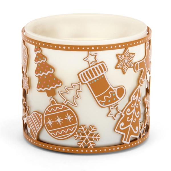 Gold Gingerbread Cookies 3-Wick Jar Candle Holder