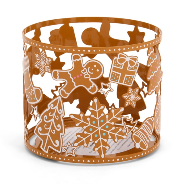 Gold Gingerbread Cookies 3-Wick Jar Candle Holder