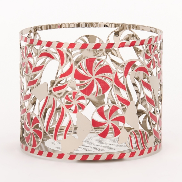 Silver Candy Canes 3-Wick Jar Candle Holder