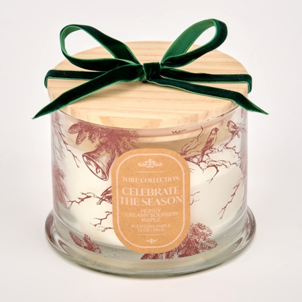 Toile Taupe Celebrate the Season 3-Wick Jar Candle