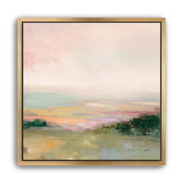 Dark Glowing Valley Framed Canvas Art Print, 40x40