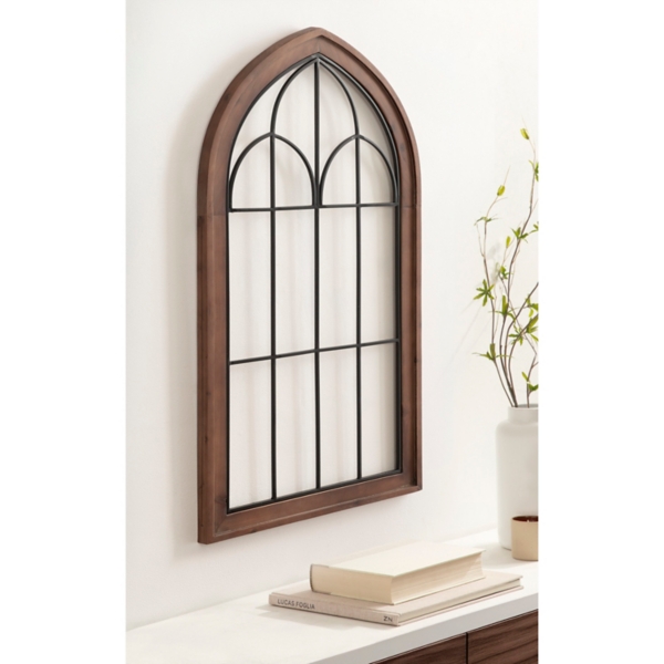 Brown Windowpane Arch Rennell Wall Plaque