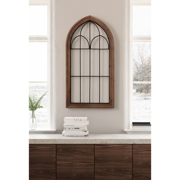 Brown Windowpane Arch Rennell Wall Plaque