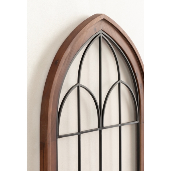 Brown Windowpane Arch Rennell Wall Plaque
