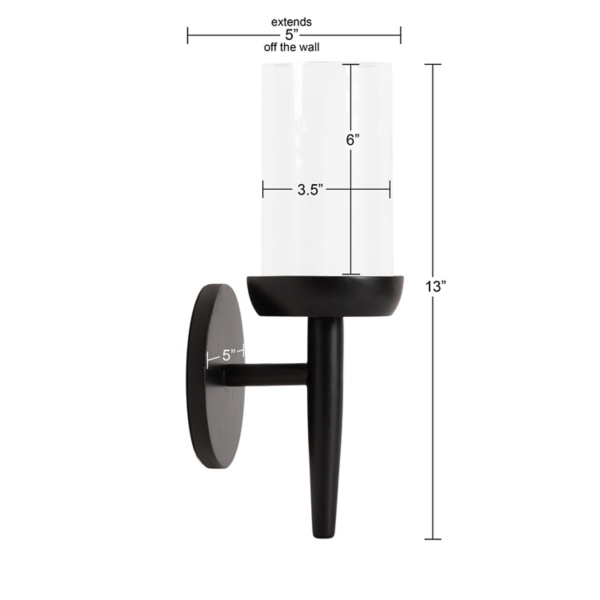 Black Wood Shay Wall Sconce