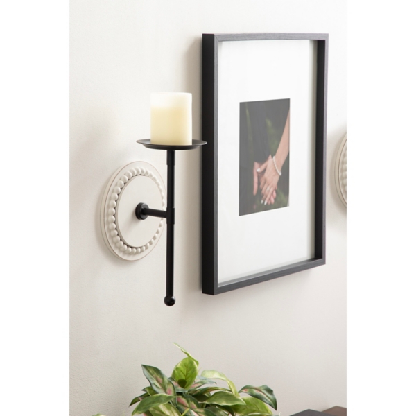 Beaded Wood Letta Wall Sconce