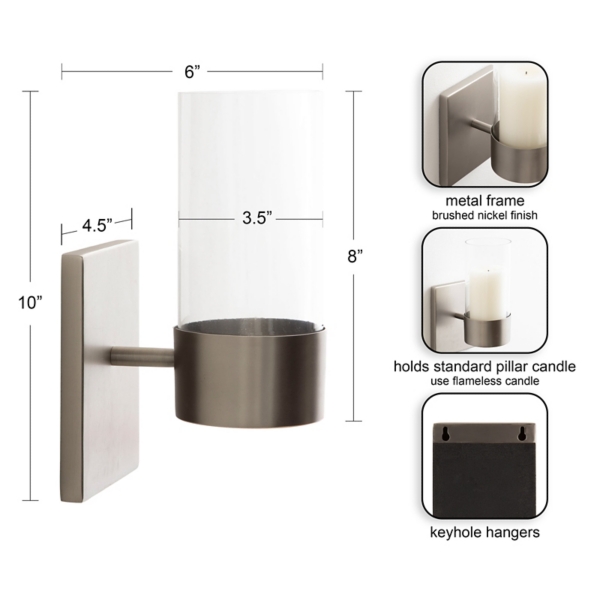 Silver Metal Alexander Wall Sconce