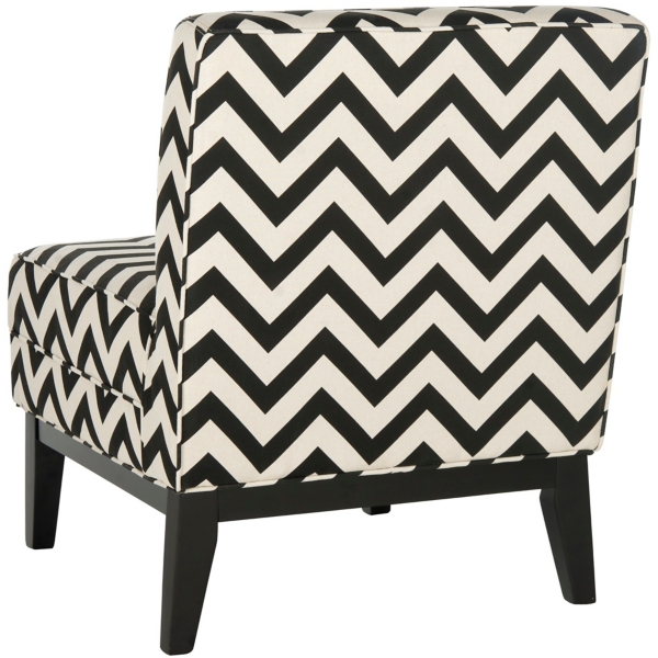 Black and White Chevron Contemporary Accent Chair