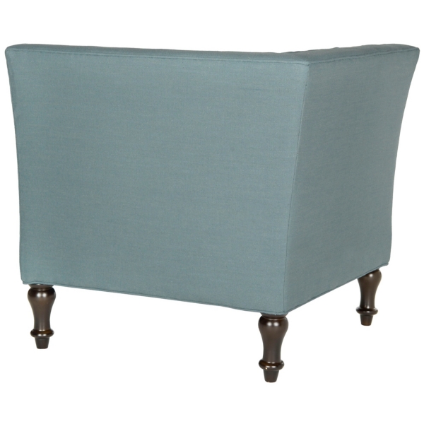 Blue Tufted Corner Accent Chair