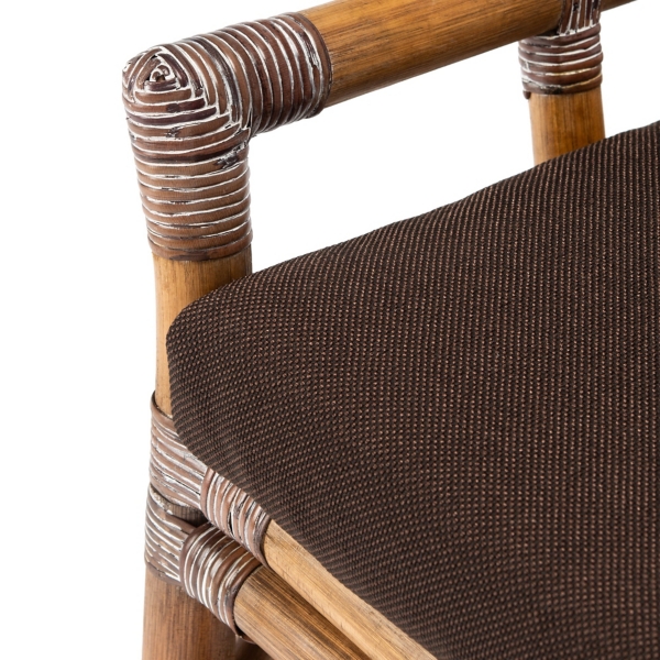 Coastal Brown Rattan Donna Accent Chair