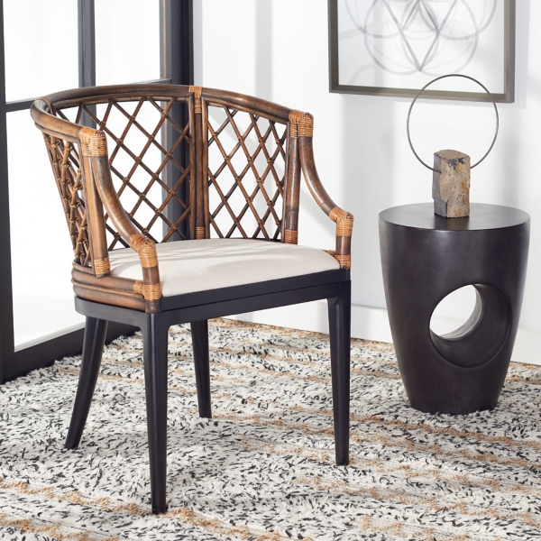 Black & Brown Rattan Carly Accent Chair